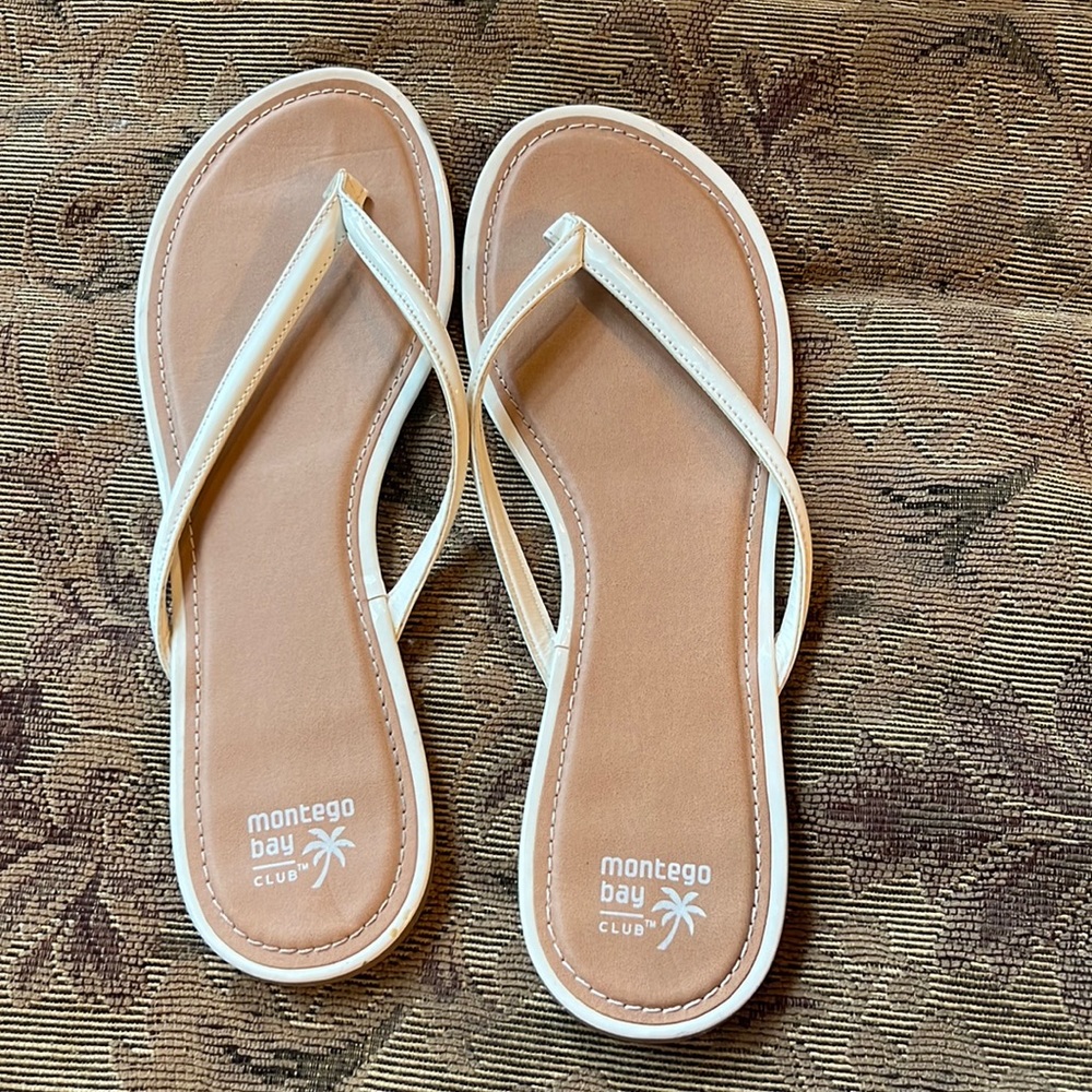 Montego Bay Club White and Tan Sandals